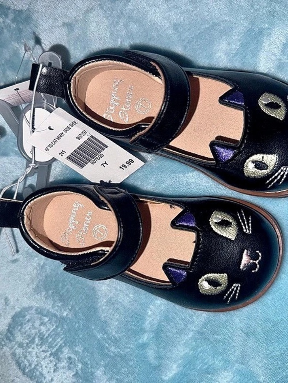 Primigi Girls Black & Pink Cat Dress Shoes Size 7y